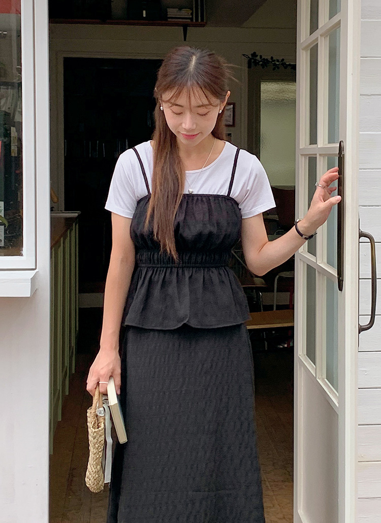 新品未使用✨エブール　スパングルチェック デザインヘムビスチェ　トップス　38 c6895_750.jpg
