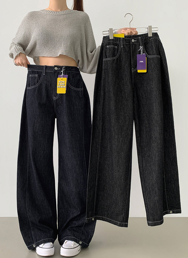 希少！ヴィンテージ　50〜60s？　サイドボタン　デニム　ランチパンツ　ブラック 3TYPEノンフェードサイドタックボタンデニムパンツ | レディース