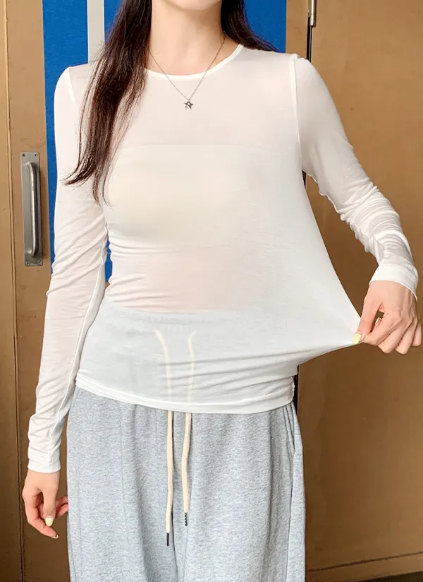 シアー長袖Tシャツ | 66girls | 詳細画像1