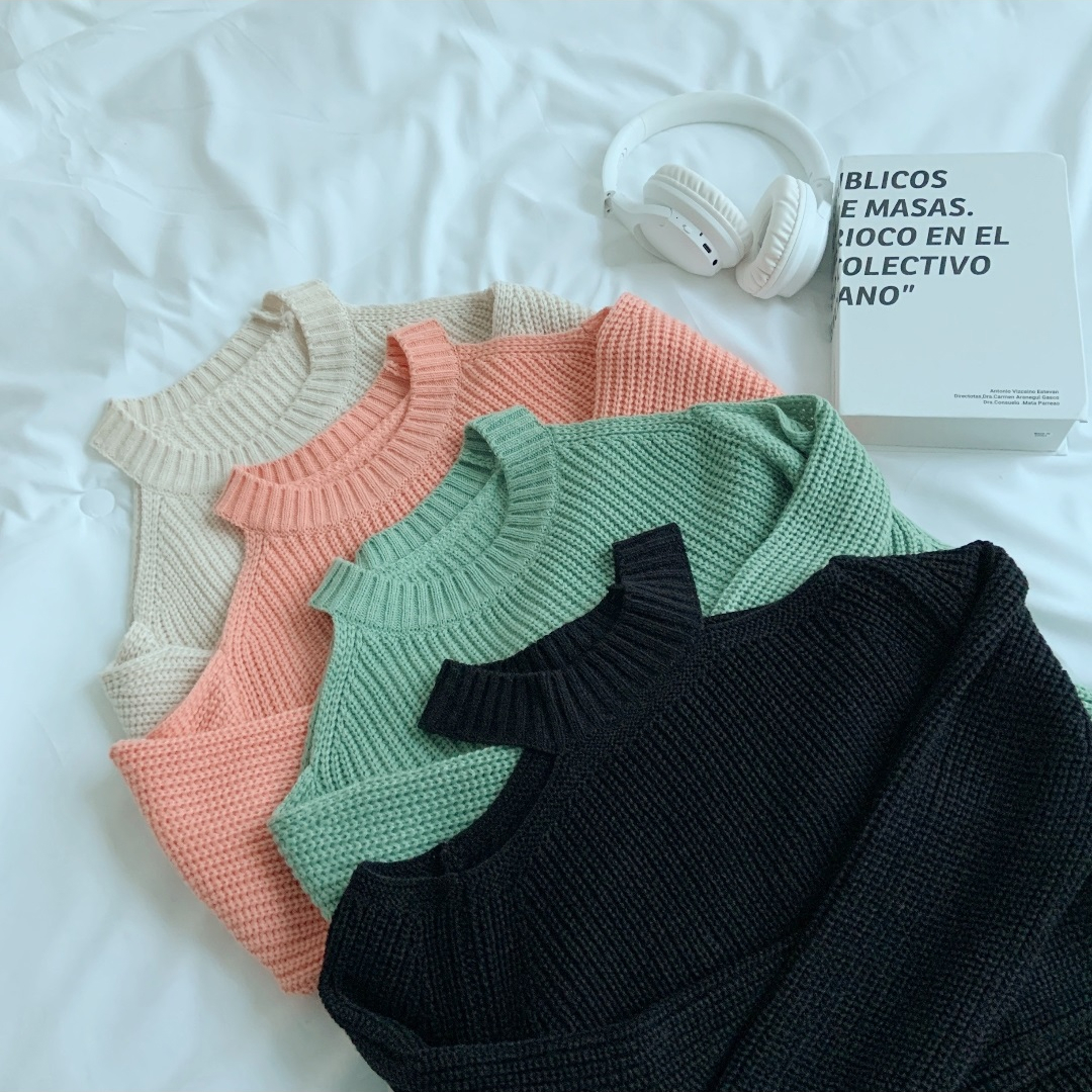 オープンショルダークロップドミドルゲージニット | 詳細画像8