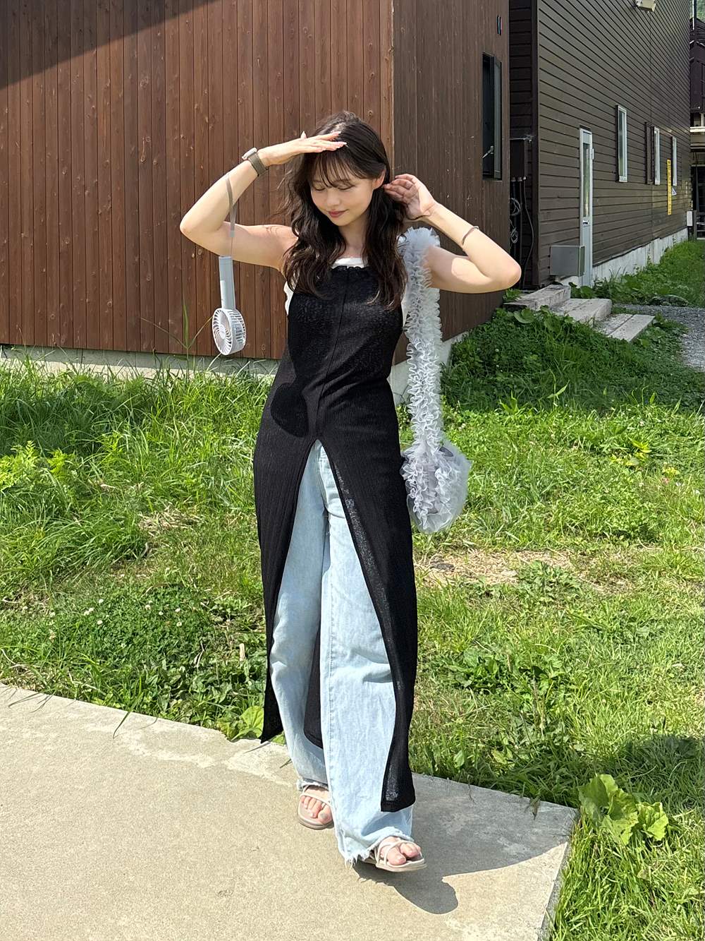 センタースリットロングキャミソール | 詳細画像2