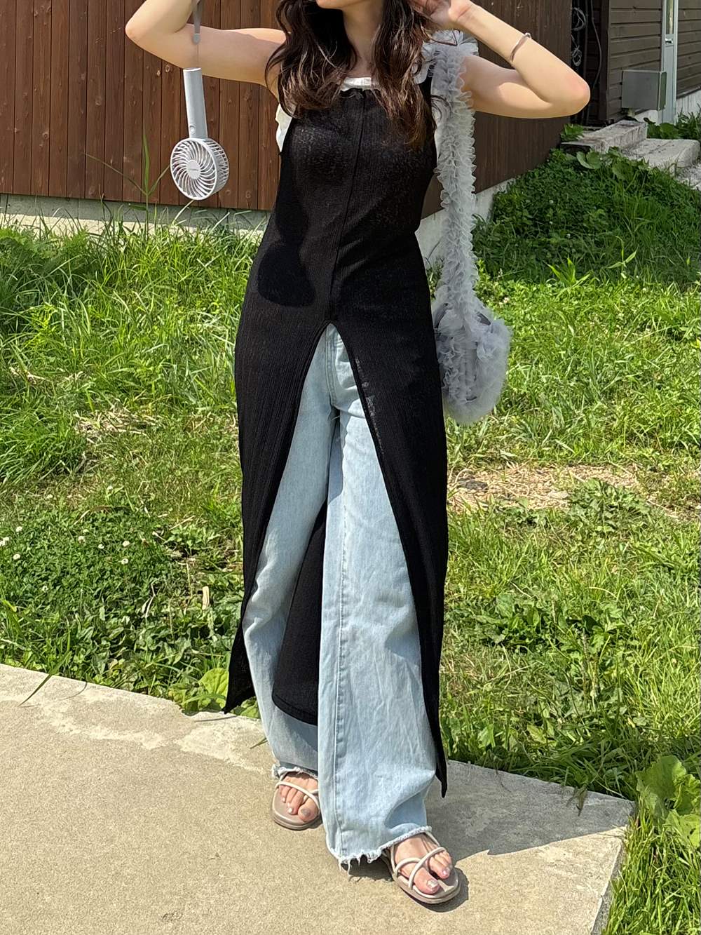 センタースリットロングキャミソール | 詳細画像8