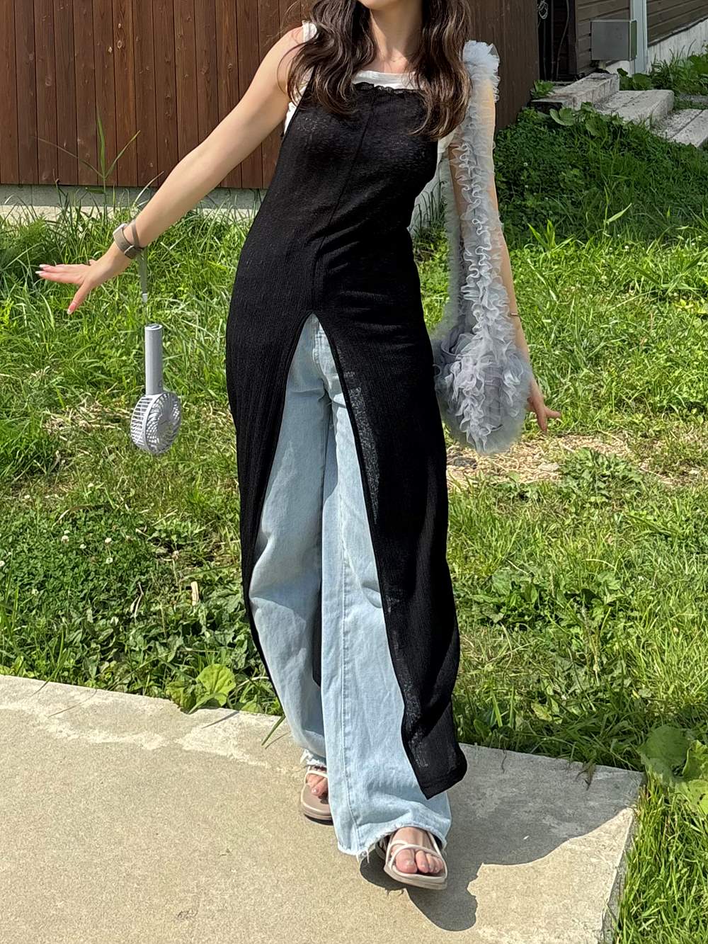 センタースリットロングキャミソール | 詳細画像31