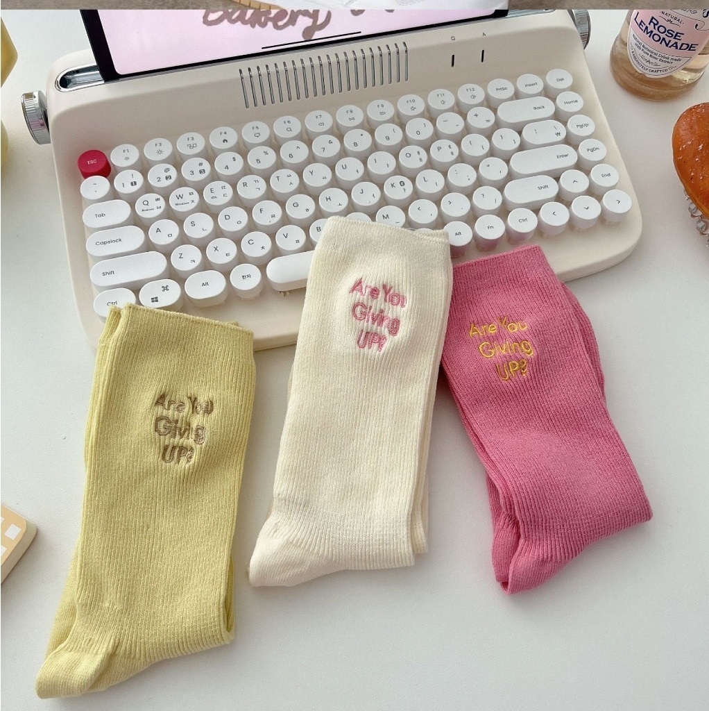 Giving刺繍レタリングリブソックス | 詳細画像4