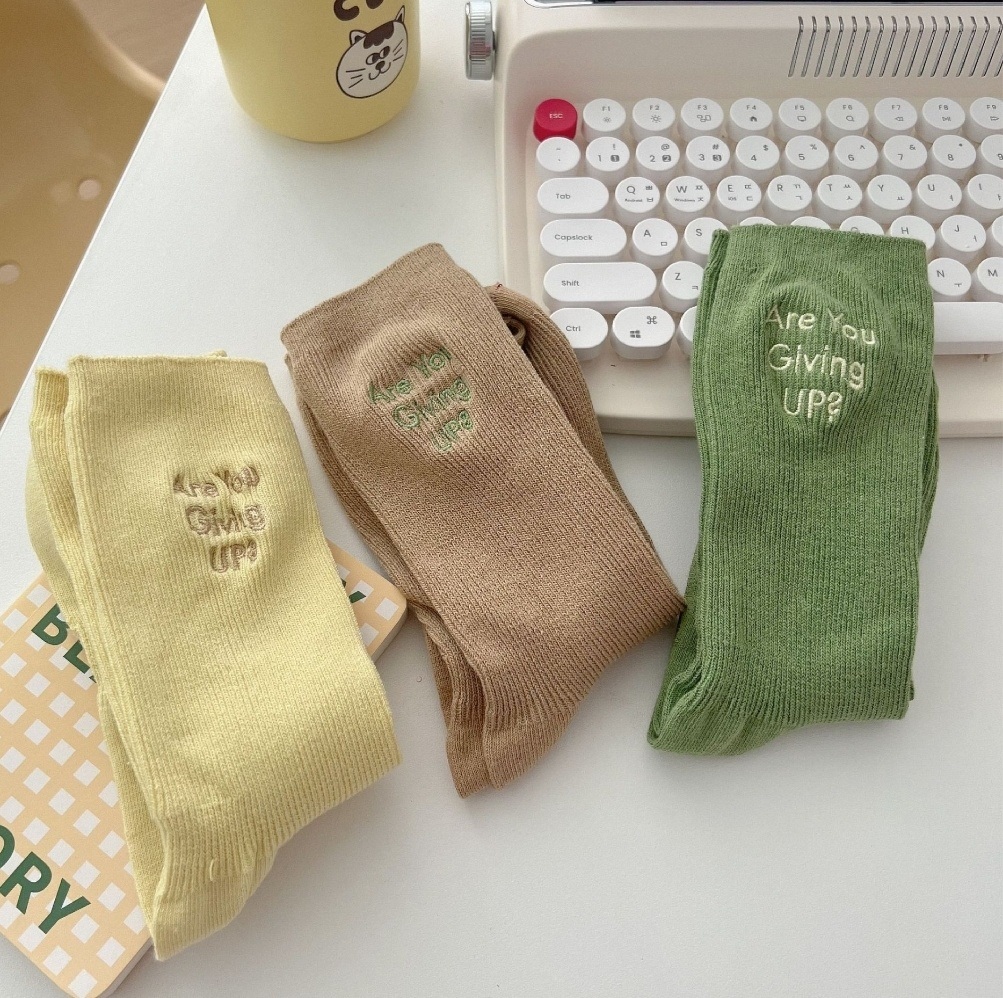 Giving刺繍レタリングリブソックス | 詳細画像5