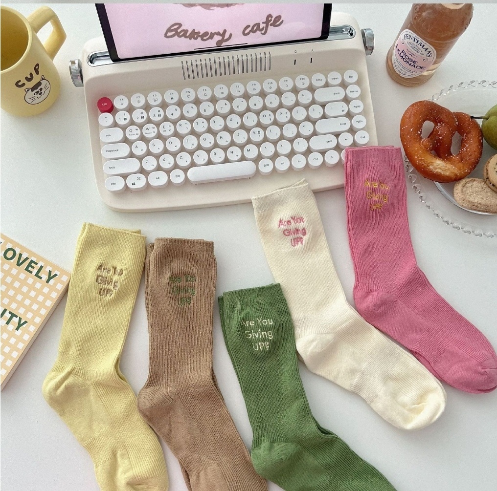 Giving刺繍レタリングリブソックス | 詳細画像6