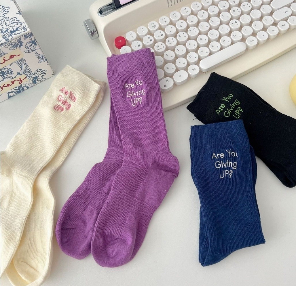 Giving刺繍レタリングリブソックス | 詳細画像7