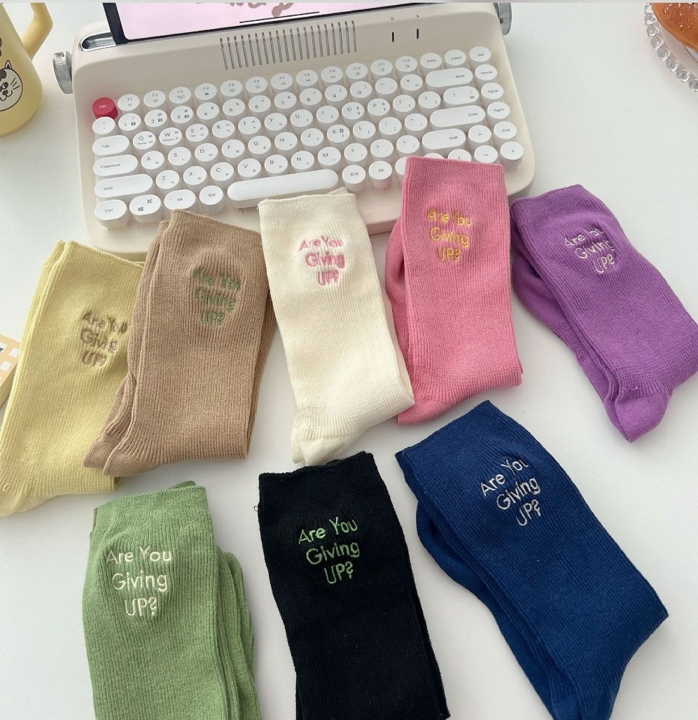 Giving刺繍レタリングリブソックス | 詳細画像8