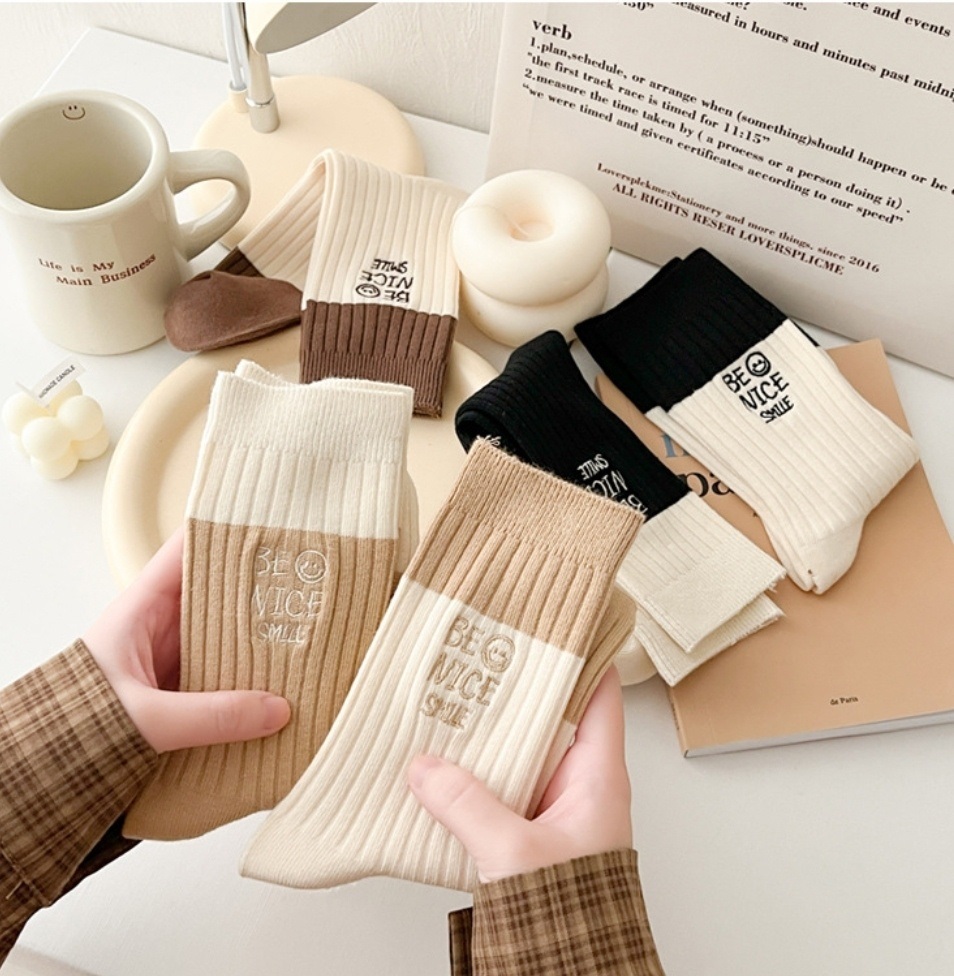 スマイル刺繍配色リブソックス | 詳細画像12