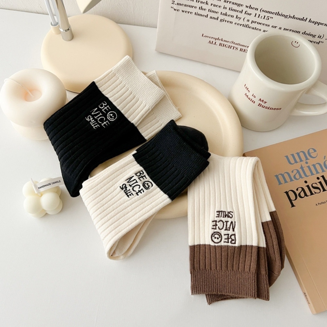 スマイル刺繍配色リブソックス | 詳細画像11