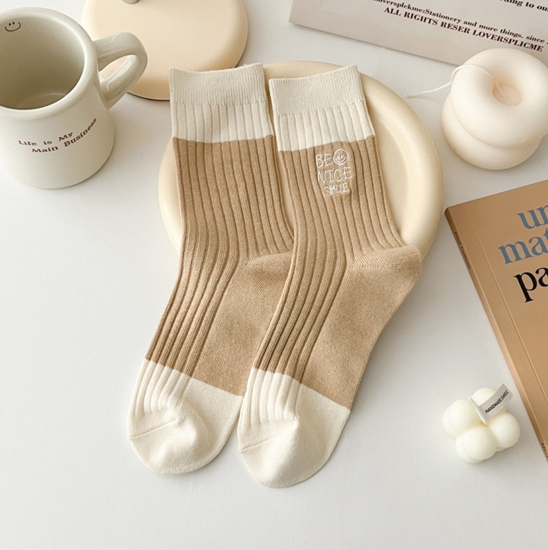 スマイル刺繍配色リブソックス | 詳細画像7