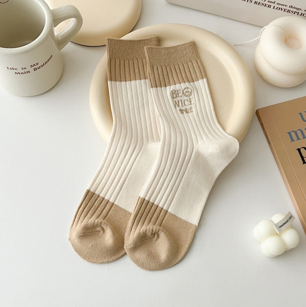 スマイル刺繍配色リブソックス | 詳細画像8