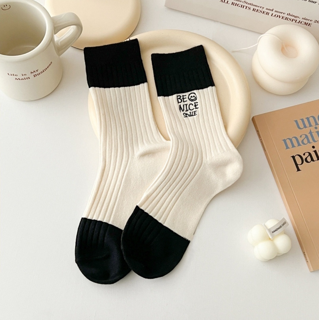 スマイル刺繍配色リブソックス | 詳細画像10