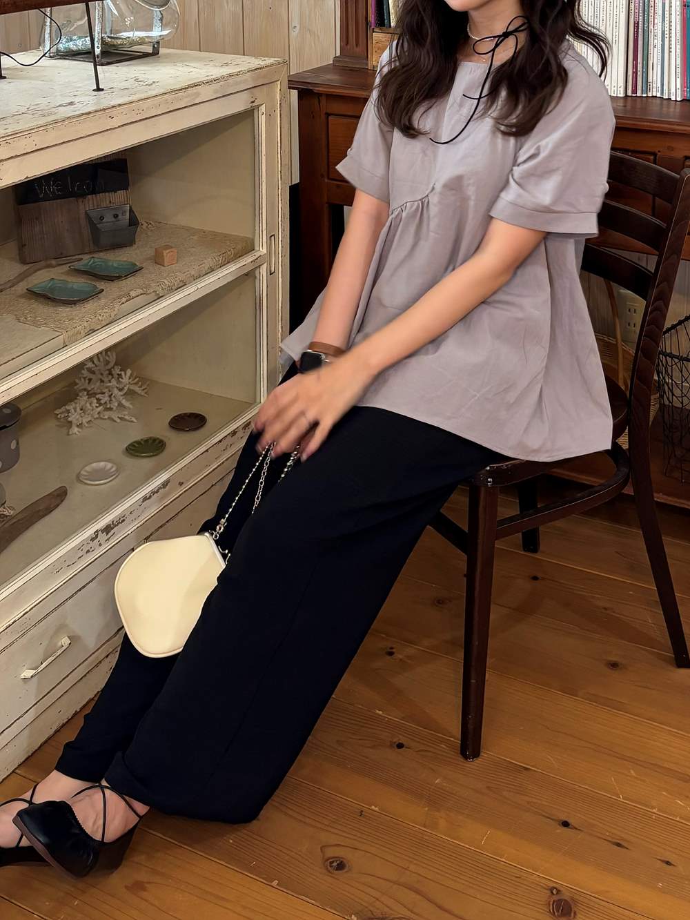 リネン混ウエストゴムドロストワイドパンツ | 詳細画像22