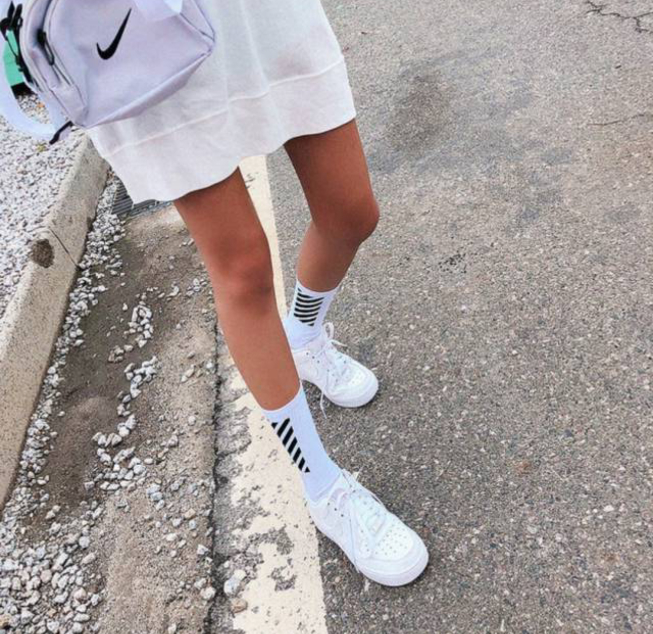 モノトーンスクエアストライプリブソックス | 詳細画像3