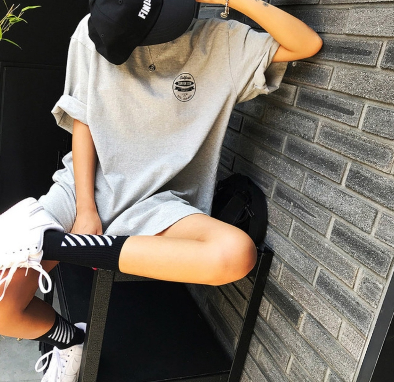 モノトーンスクエアストライプリブソックス | 詳細画像4