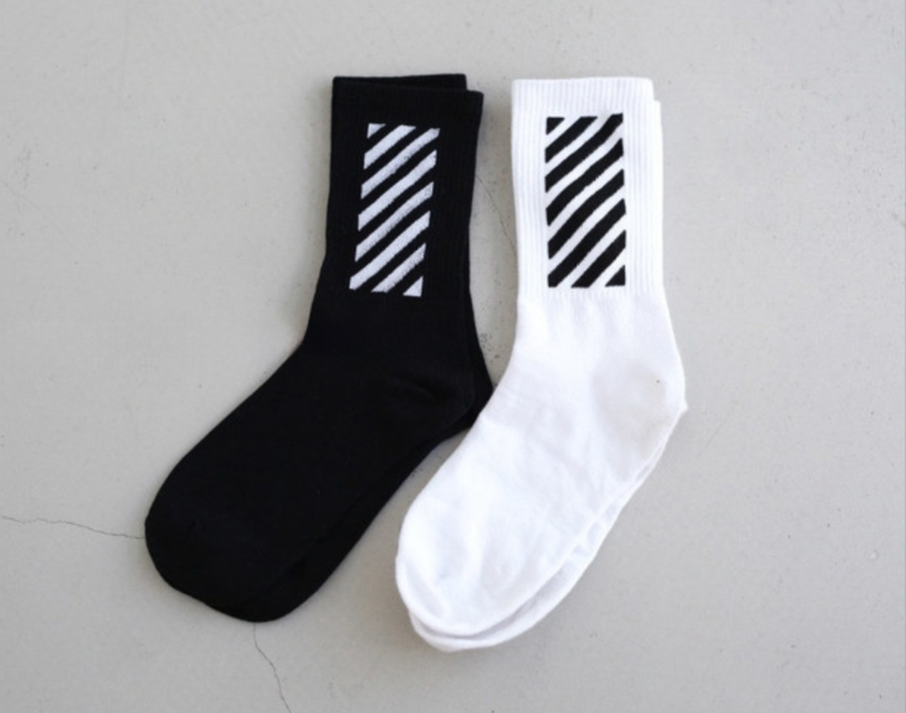 モノトーンスクエアストライプリブソックス | 詳細画像6