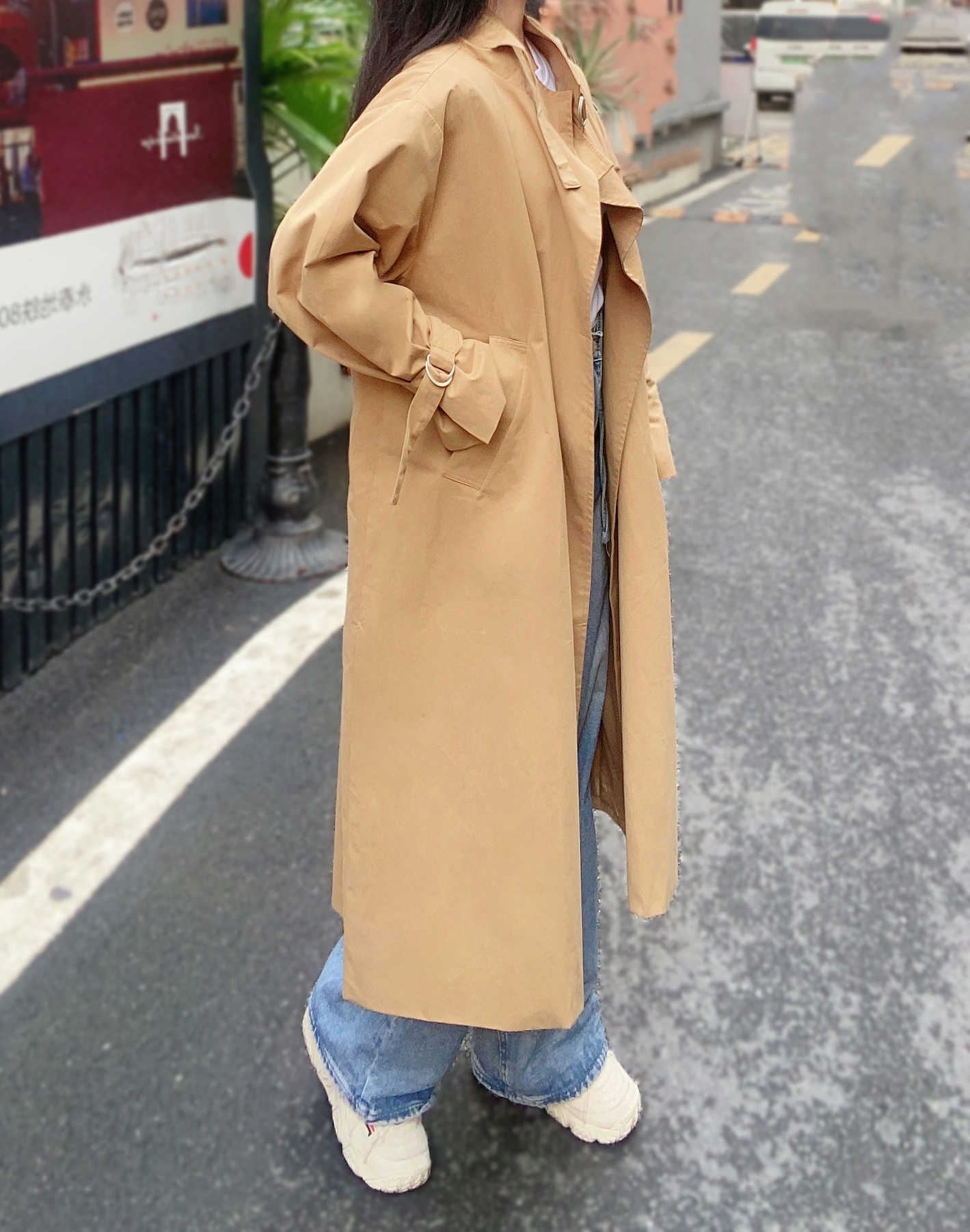 ストラップ付2WAYベルトネックロングトレンチコート | 詳細画像10
