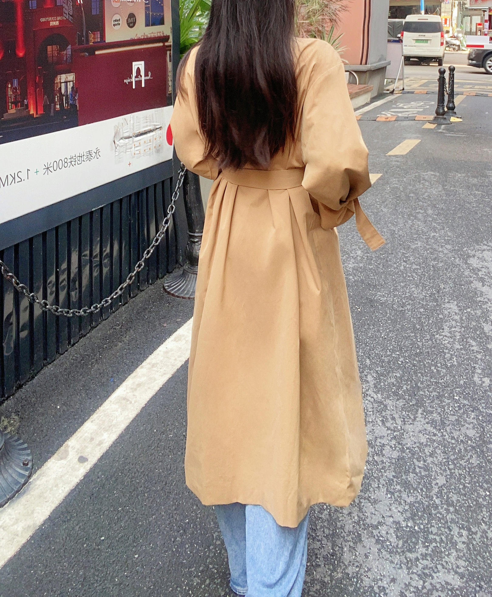 ストラップ付2WAYベルトネックロングトレンチコート | 詳細画像12