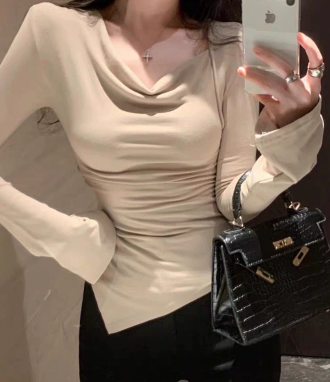 2WAYアンバランスベルスリーブTシャツ | 詳細画像12