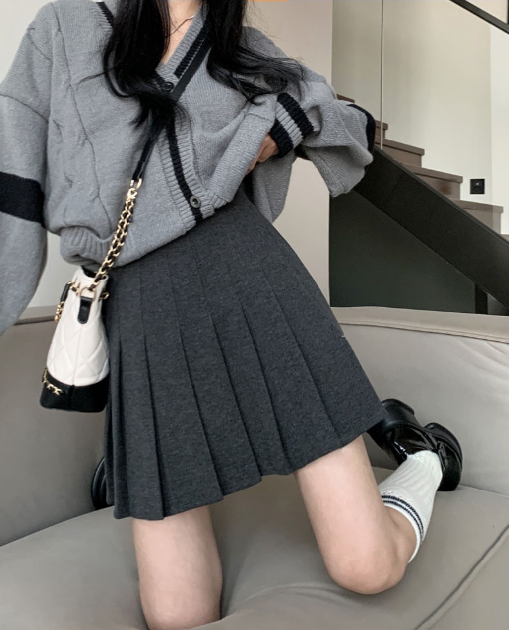 パンツ裏地ウール混プリーツミニスカート | 詳細画像12