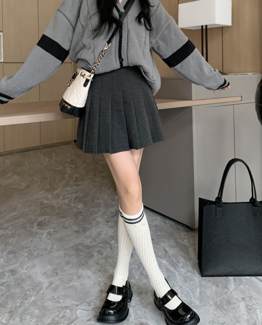 パンツ裏地ウール混プリーツミニスカート | 詳細画像13