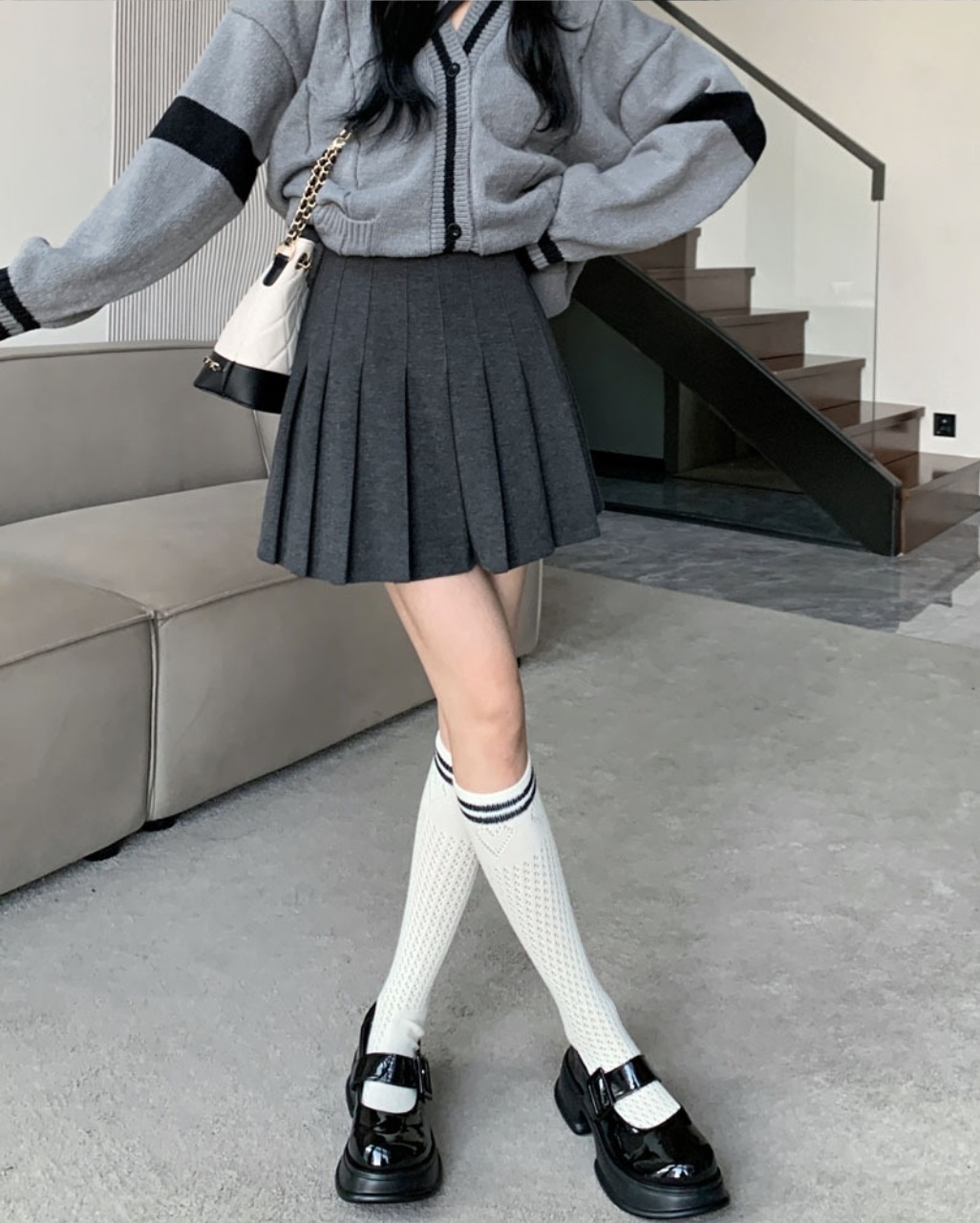 パンツ裏地ウール混プリーツミニスカート | 詳細画像14