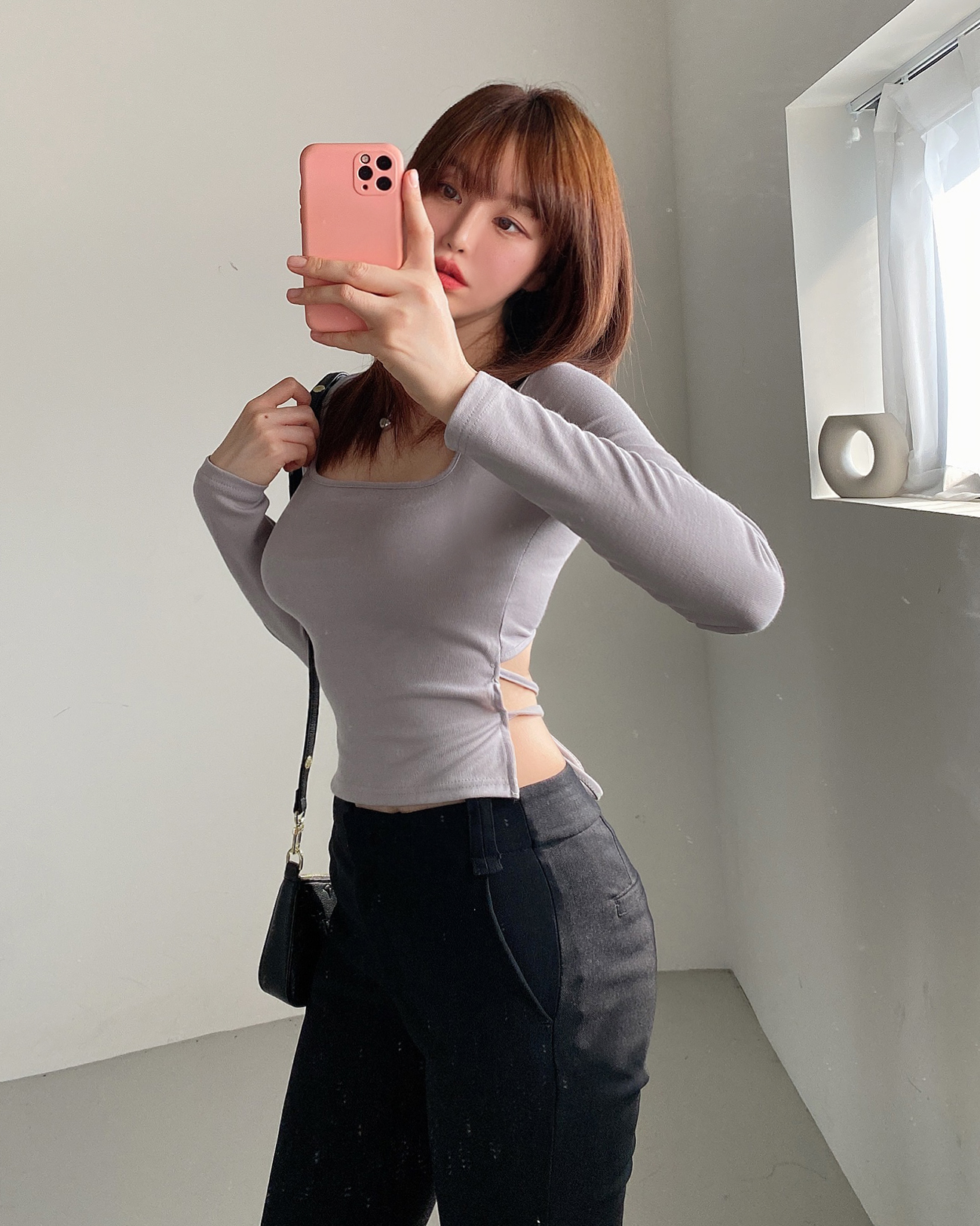 バックダブルリボンスクエアネックTシャツ | 詳細画像9