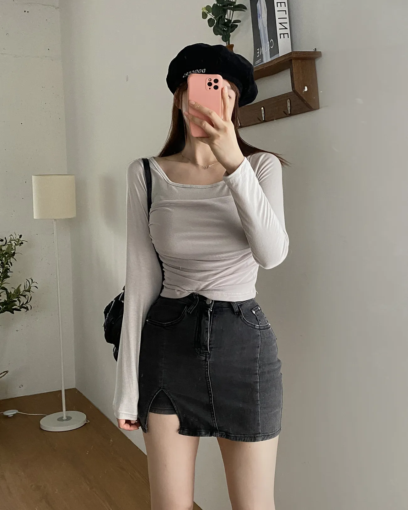 ビスチェレイヤード風スクエアネックTシャツ | 詳細画像1