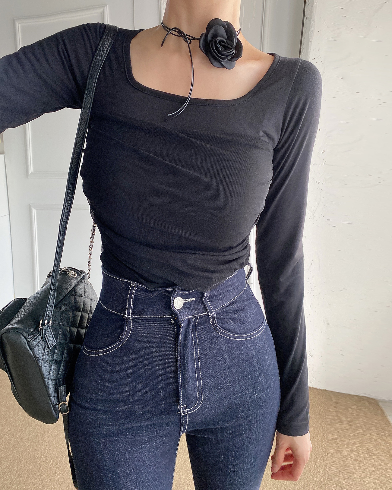 ビスチェレイヤード風スクエアネックTシャツ | 詳細画像7