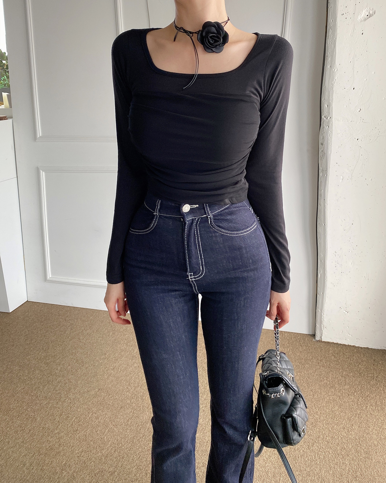 ビスチェレイヤード風スクエアネックTシャツ | 詳細画像8