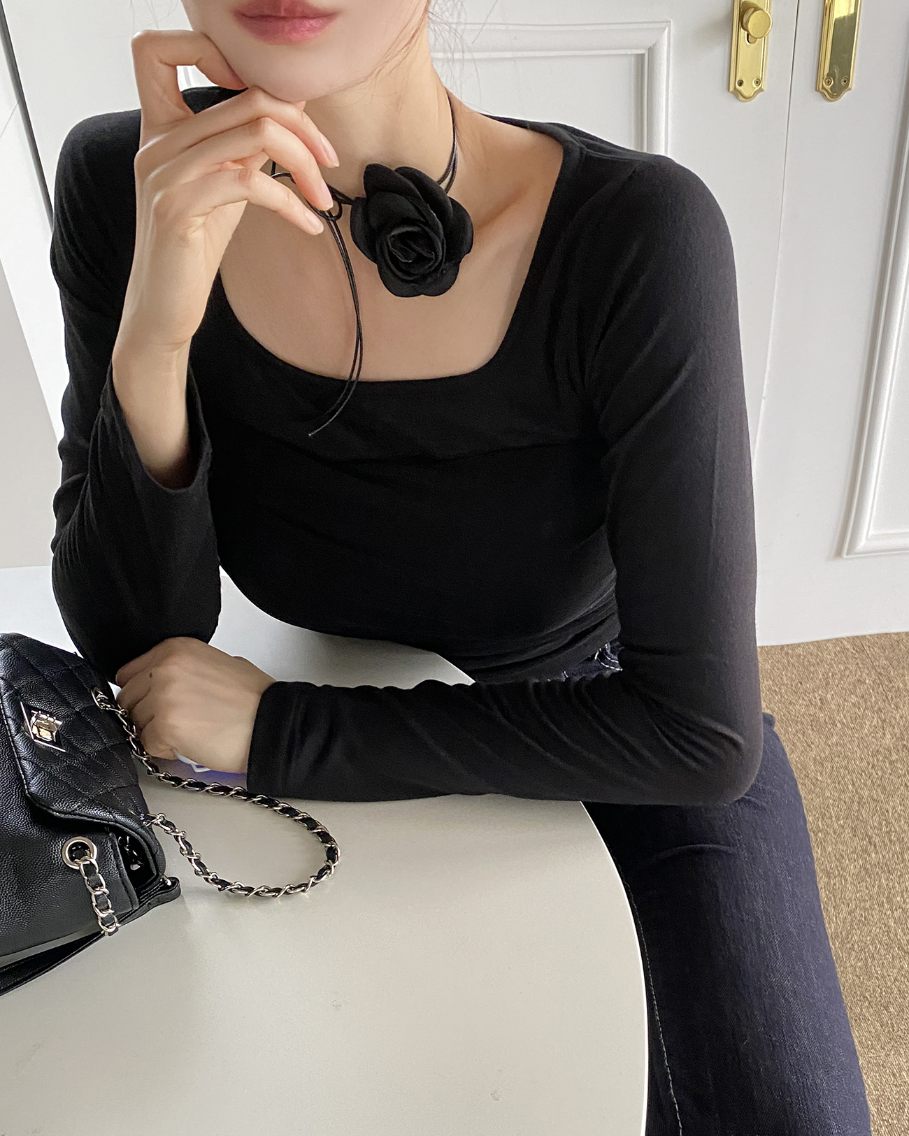 ビスチェレイヤード風スクエアネックTシャツ | 詳細画像9