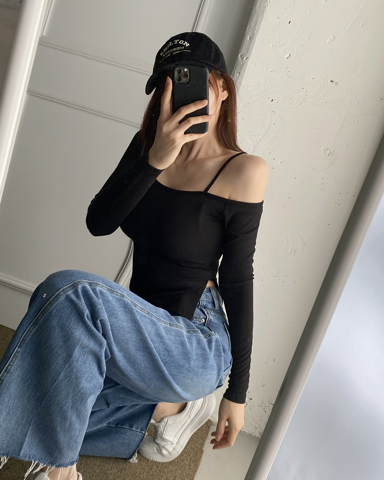 ストラップワンショルダースリットTシャツ | 詳細画像11