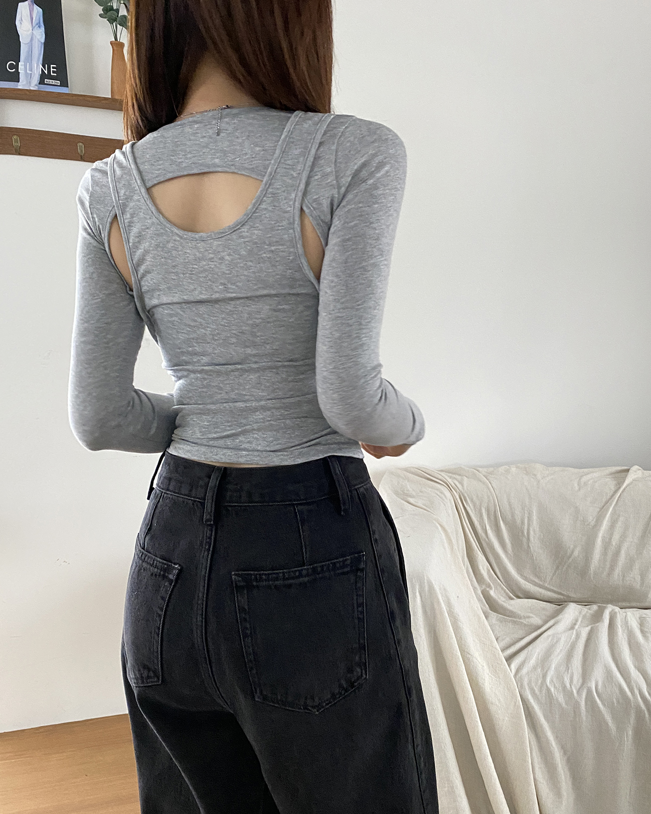 バックカットアウトレイヤード風Tシャツ | 詳細画像5