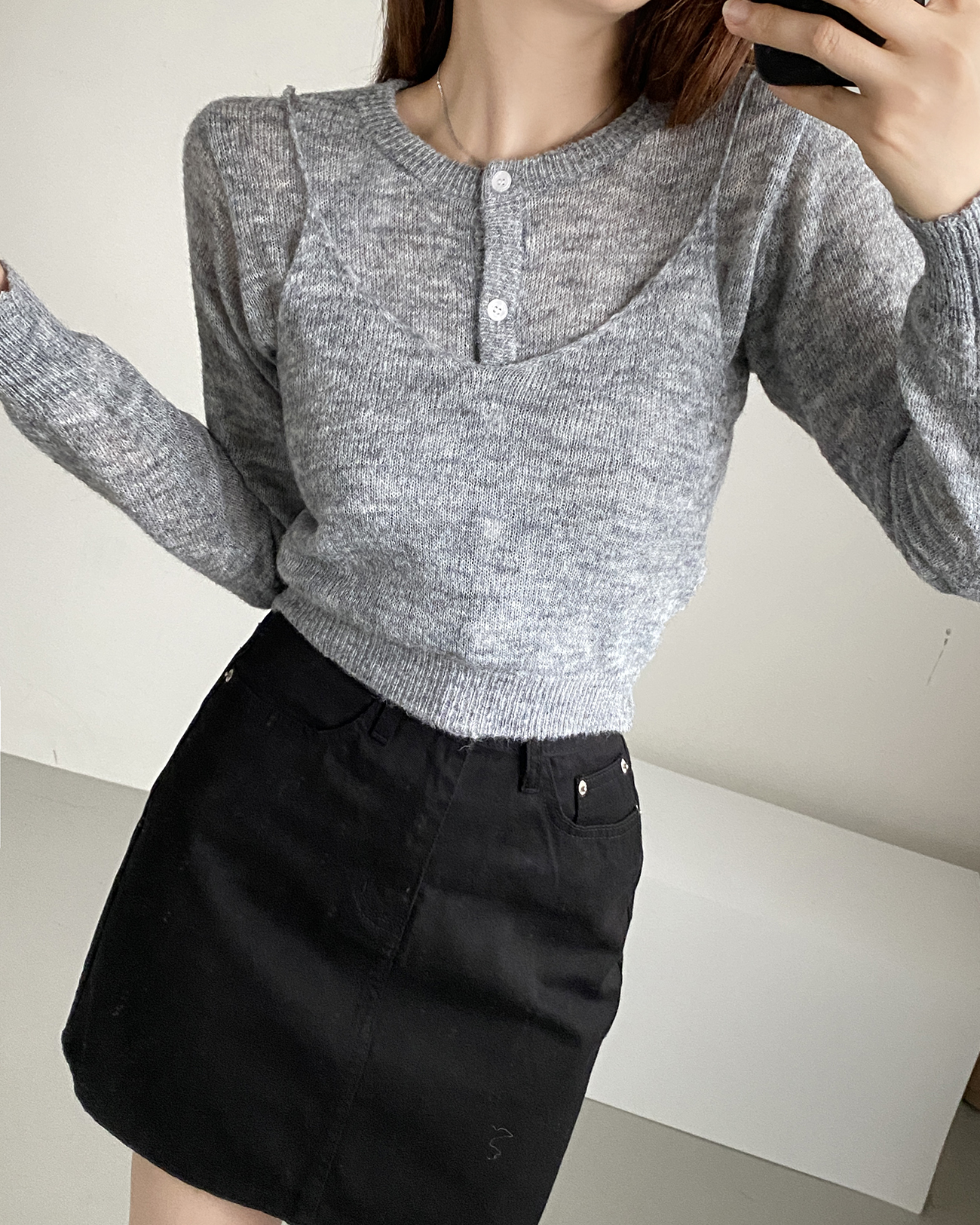 モヘア混Vネックニットビスチェ | 詳細画像8