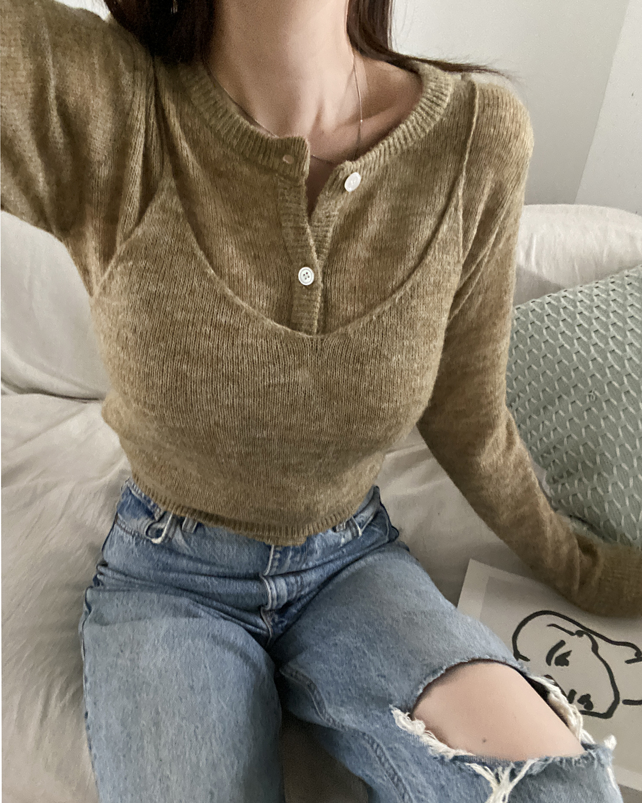 モヘア混Vネックニットビスチェ | 詳細画像10