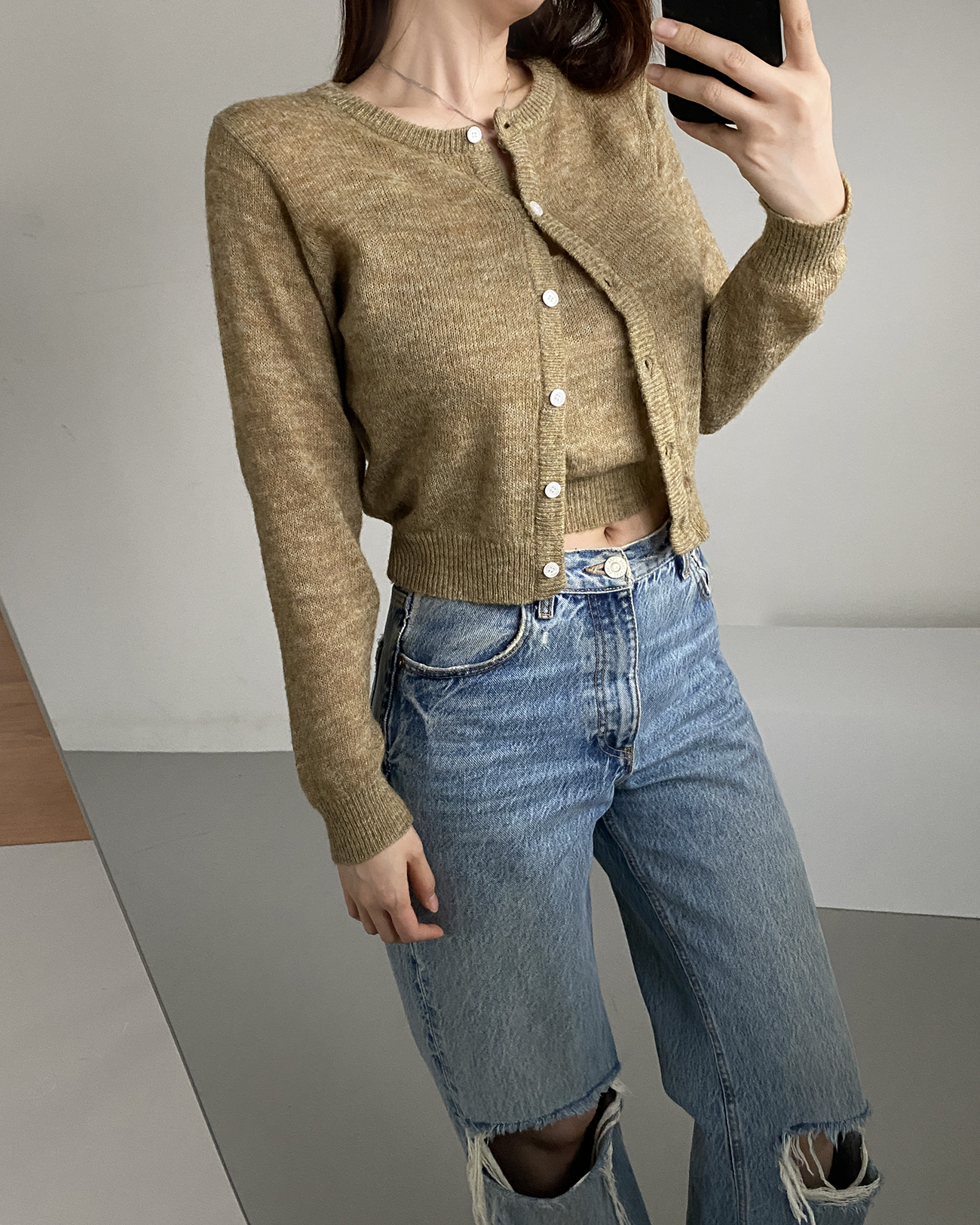 モヘア混クロップドニットカーディガン | 詳細画像5