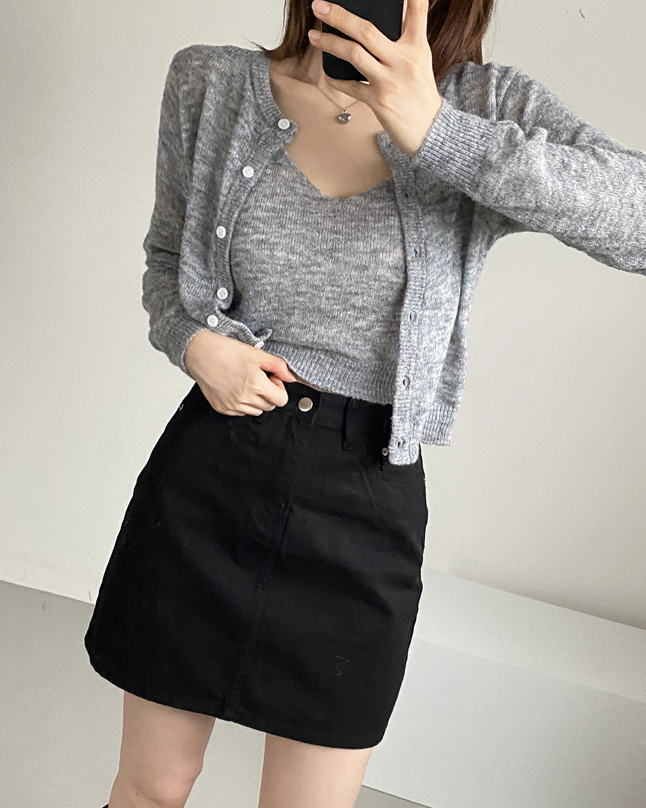 モヘア混クロップドニットカーディガン | 詳細画像7