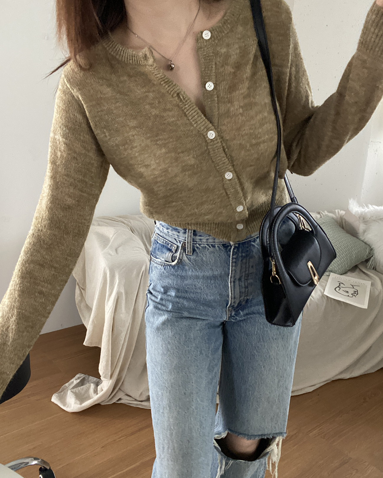 モヘア混クロップドニットカーディガン | 詳細画像10