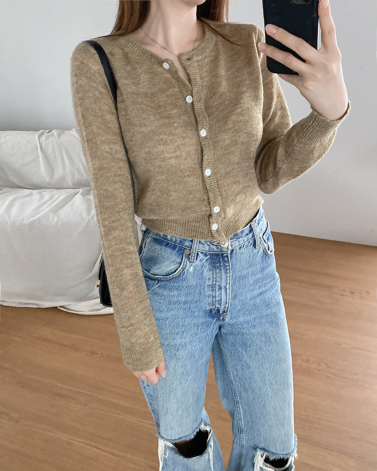 モヘア混クロップドニットカーディガン | 詳細画像12