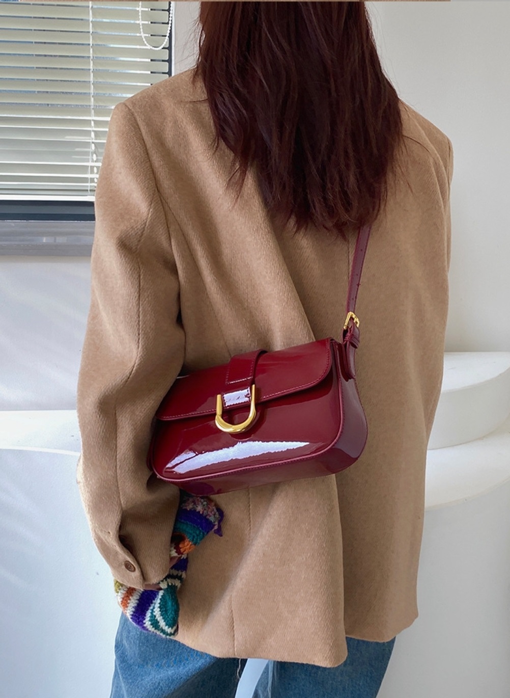 2WAYエナメル調ゴールドバックルバック | 詳細画像4