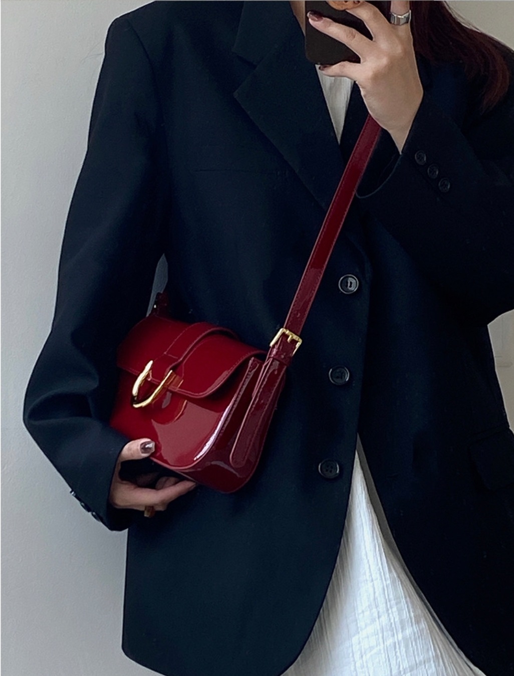 2WAYエナメル調ゴールドバックルバック | 詳細画像5