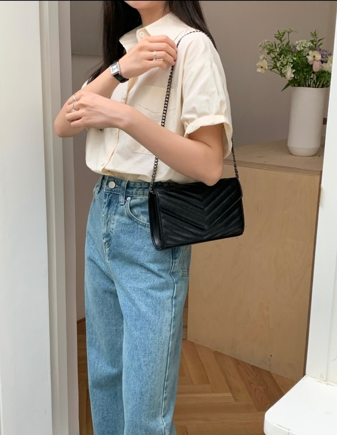 フラップステッチチェーンショルダーバッグ | 詳細画像2