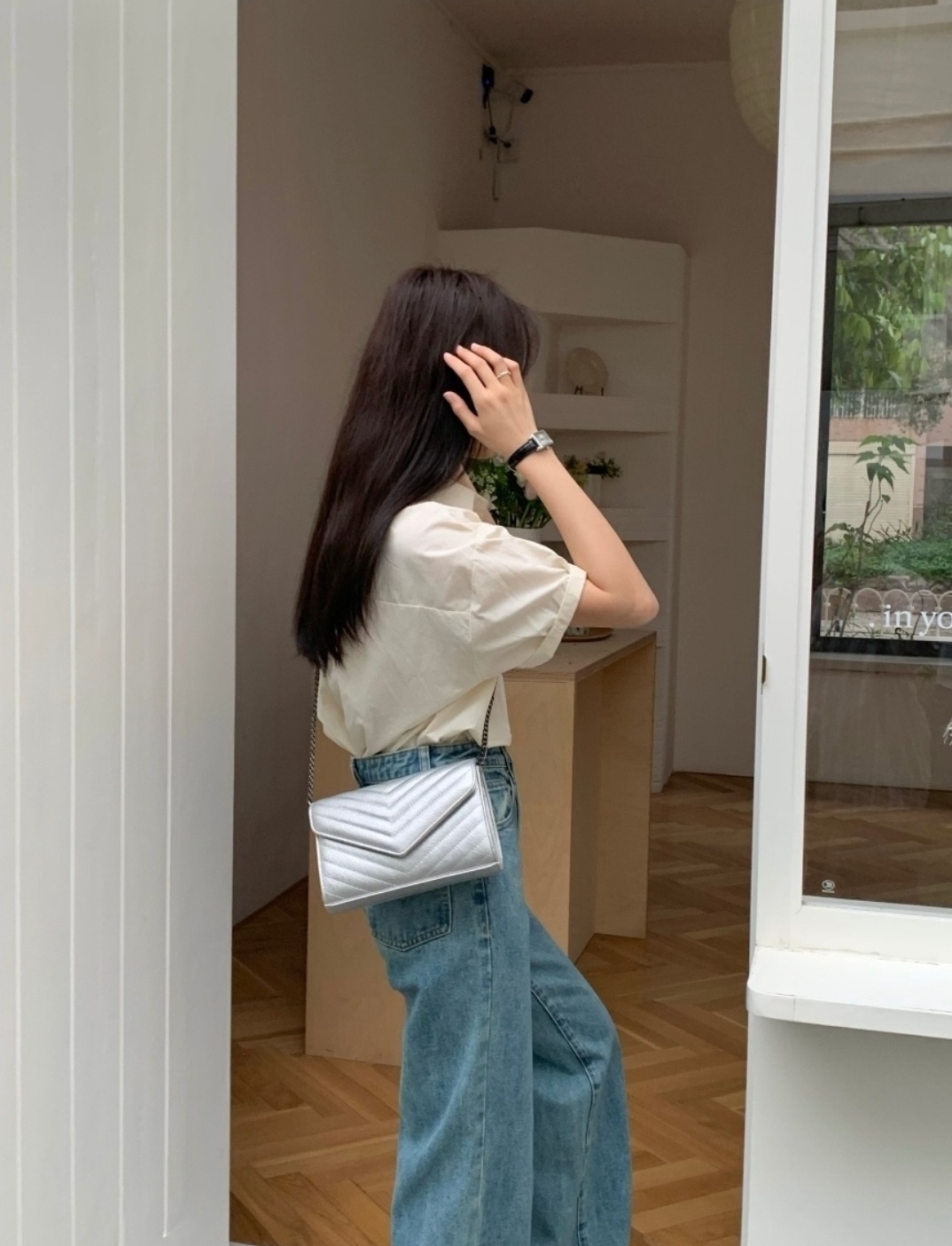 フラップステッチチェーンショルダーバッグ | 詳細画像4