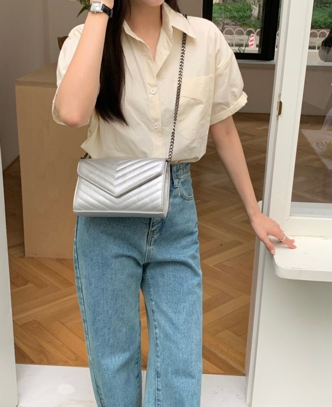 フラップステッチチェーンショルダーバッグ | 詳細画像5