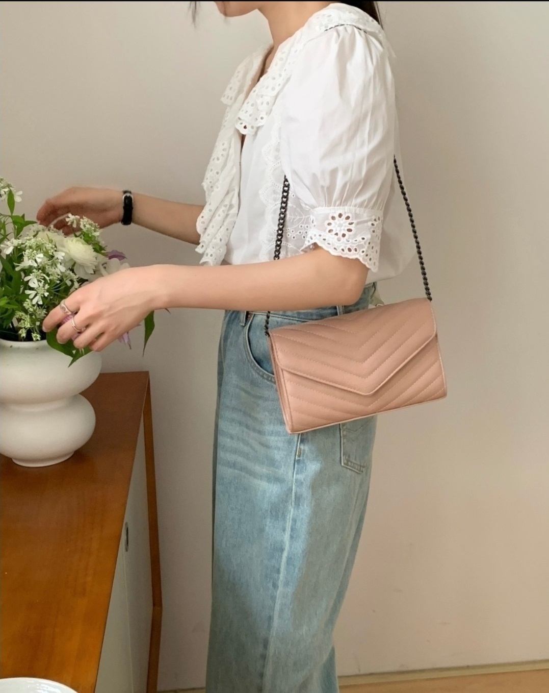 フラップステッチチェーンショルダーバッグ | 詳細画像11