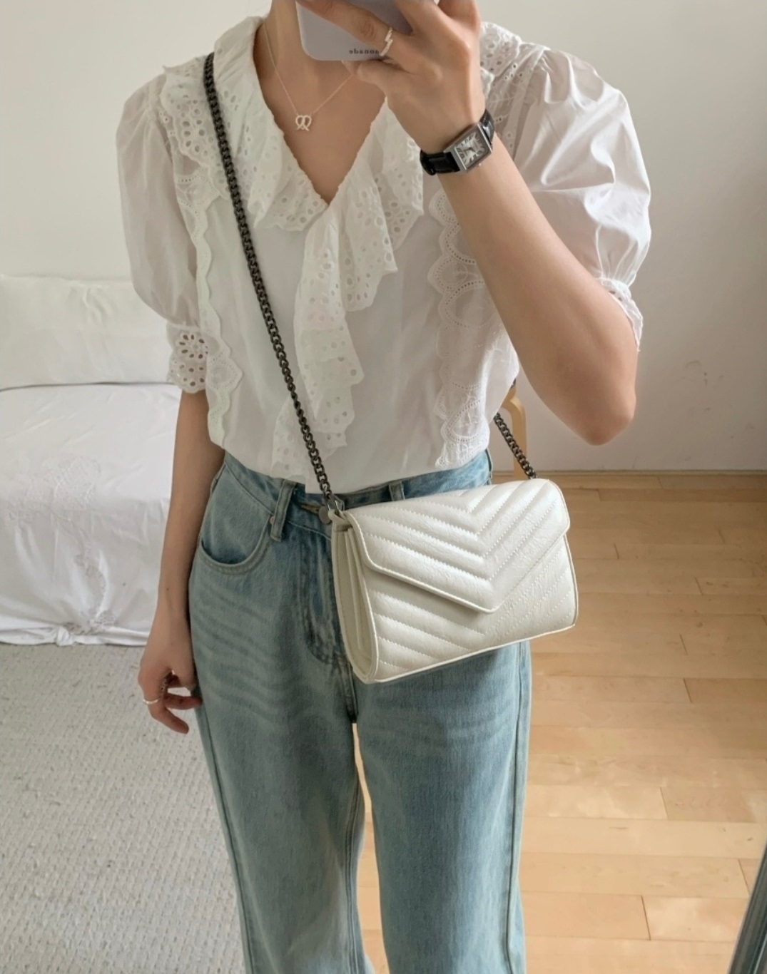 フラップステッチチェーンショルダーバッグ | 詳細画像8