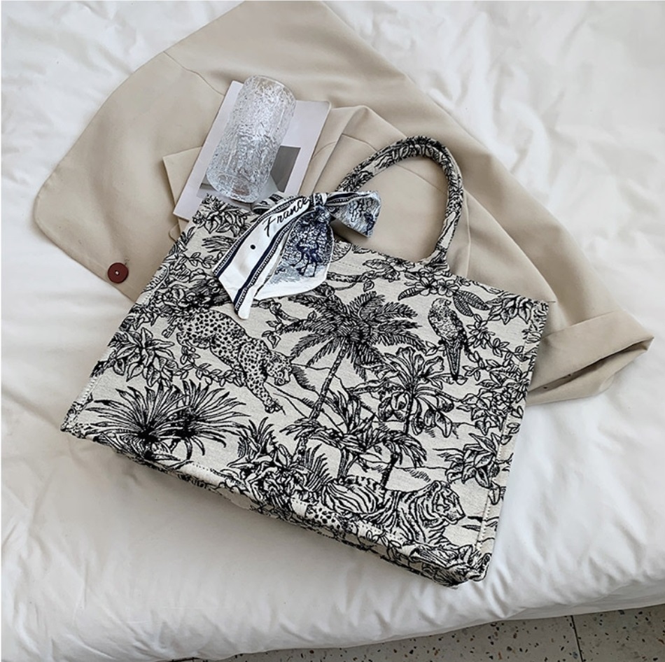 スカーフ付ボタニカルトートバッグ | 詳細画像8