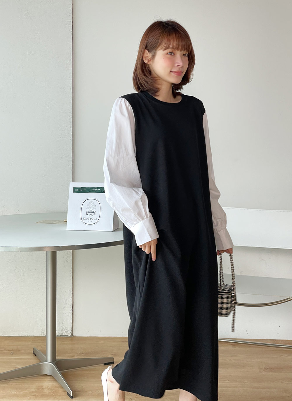 配色スリーブドッキングワンピース | 詳細画像12