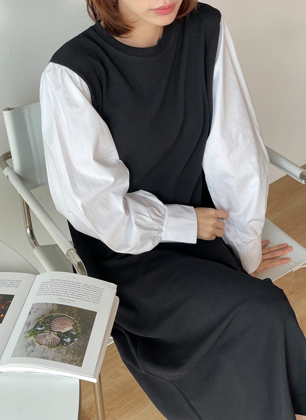 配色スリーブドッキングワンピース | 詳細画像14